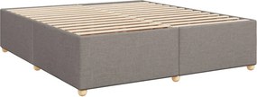 vidaXL Κρεβάτι Boxspring με Στρώμα Taupe 200x200 εκ. Υφασμάτινο