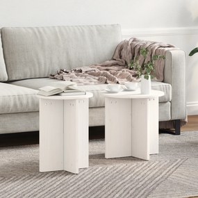 vidaXL Σετ Τραπεζιού Για Καφέ 2 pcs Λευκό 41.5 x 41.5 x 41 εκ.