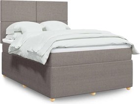 vidaXL Κρεβάτι Boxspring με Στρώμα Taupe 160x200 εκ. Υφασμάτινο