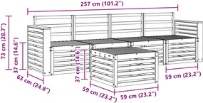 vidaXL Σειρά Καναπέ Εξωτερικού 5 τμχ. 4-θέσια Λευκό