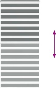 vidaXL Ζέβρα τυφλή Σκούρο Γκρι Πλάτος υφάσματος 105,9 εκ. Πολυεστέρας