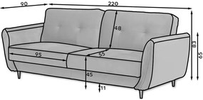 Καναπές - Κρεβάτι Rosalia -Gkri Anoixto