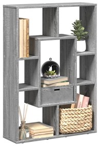 vidaXL Βιβλιοθήκη Γκρι Sonoma 63x20x90 εκ. από Επεξεργ. Ξύλο