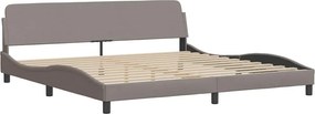 vidaXL Κρεβάτι με Στρώμα Hvar Taupe 200x200 εκ. Υφασμάτινο