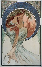 Mucha, Alphonse Marie - Εκτύπωση έργου τέχνης Poetry - by Mucha, 1898., (24.6 x 40 cm)