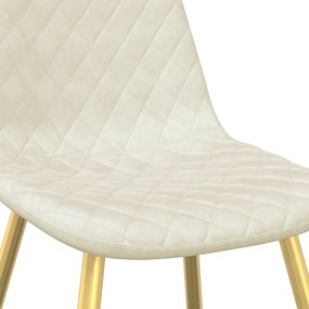 vidaXL Καρέκλες Τραπεζαρίας 4 τεμ. Κρεμ Λευκές Βελούδινες