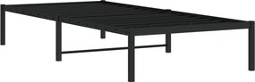 vidaXL Μεταλλικό πλαίσιο κρεβατιού Μαύρο 90x200 cm