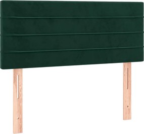 vidaXL Κρεβάτι Boxspring με Στρώμα Σκούρο Πράσινο 120x200εκ. Βελούδινο