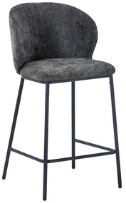 Σκαμπό μπαρ Karg pakoworld γκρι ύφασμα-πόδι μαύρο μέταλλο 49x46x93εκ