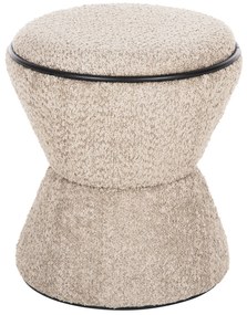 ΣΚΑΜΠΟ ΣΤΡΟΓΓΥΛΟ LINNER HM9604.08 ΜΠΟΥΚΛΕ ΥΦΑΣΜΑ ΜΠΕΖ-ΜΑΥΡΗ ΛΕΠΤΟΜΕΡΕΙΑ Φ38x44 εκ.