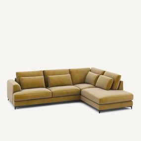 Γωνιακός καναπές δεξιός, βελούδινος, Marsile