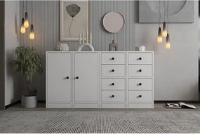 Stewehome Κονσόλα με ντουλάπι και συρτάρια Λευκό 40x130x40 cm
