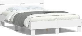 vidaXL Πλαίσιο Κρεβατιού με Κεφαλάρι Λευκό 120x200 εκ.Επεξ. Ξύλο