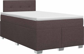 vidaXL Κρεβάτι box spring με στρώμα Σκούρο Καφέ 120 x 200 cm Ύφασμα