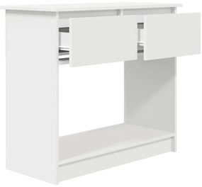 vidaXL Τραπέζι κονσόλας με συρτάρια Λευκό 85,5x38,5x74,5 cm