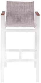ΣΚΑΜΠΟ ΜΠΑΡ ΑΛΟΥΜΙΝΙΟΥ ΛΕΥΚΟ ΜΕ POLYWOOD 52 x 58 x 108 εκ. HM5790.01