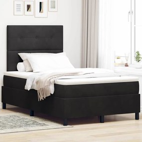 κρεβάτι box spring vidaXL με στρώμα Μαύρο Μικρό Διπλό Βελούδο