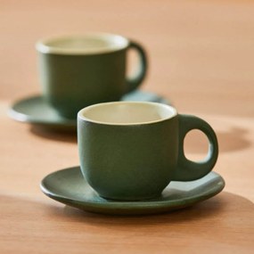 Φλυτζανάκια Κεραμικά Matcha CAMATCHACUPVER (Σετ 2τμχ) 85ml Green Calma House Ceramic