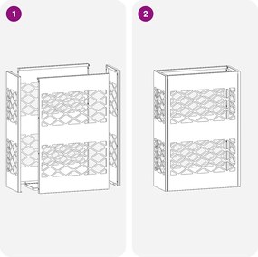vidaXL Σχέδιο &amp; βάση αποθήκευσης Ροζ 28 x 12 x 41 εκ Ατσάλι