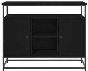vidaXL Μπουφές Μαύρο Δρυς 100x35x80 εκ. Επεξεργασμένο Ξύλο και Ατσάλι