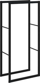 vidaXL Ράφι Καυσόξυλων Μαύρο 55x30x116 εκ. Ατσάλινο