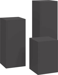 vidaXL Βάση φυτών 3 pcs Μαύρο Ατσάλι