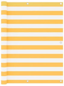 vidaXL Διαχωριστικό Βεράντας Λευκό/Κίτρινο 120 x 600 εκ. Ύφασμα Oxford