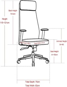 BF8800 Πολυθρόνα Γραφείου Διευθυντή, Pu Άσπρο, Βάση &amp; Μπράτσα Χρώμιο   1τμχ
