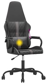Καρέκλα Gaming Μασάζ Γκρι και Μαύρο από Συνθετικό Δέρμα - Γκρι
