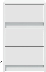 vidaXL Κομοδίνο με Φώτα LED Λευκό από Επεξεργασμένο ξύλο