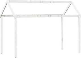 vidaXL Κρεβάτι Υπερυψωμένο με Οροφή Λευκό 90x200 εκ. Μασίφ Ξύλο Πεύκου