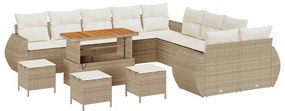 vidaXL Σετ Καναπέ Κήπου 14 pcs Μπεζ συνθετικό ρατάν