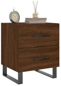 vidaXL Κομοδίνα 2 τεμ. Καφέ Δρυς 40 x 35 x 47,5 εκ. από Επεξεργ. Ξύλο