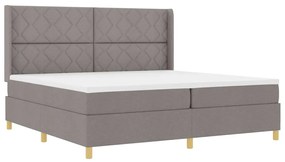 vidaXL Κρεβάτι με ελατήρια με στρώμα Taupe 200 x 200 cm ύφασμα