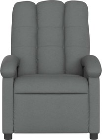 vidaXL Πολυθρόνα Μασάζ Ανακλινόμενη Σκούρο Γκρι Υφασμάτινη