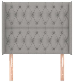 vidaXL Κεφαλάρι με Πτερύγια Ανοιχτό Γκρι 103x16x118/128 εκ. Υφασμάτινο