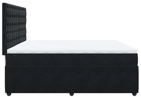 vidaXL Κρεβάτι Boxspring με Στρώμα Μαύρο 200x200 εκ. Βελούδινο