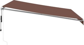 vidaXL Τέντα Πτυσσόμενη Αυτόματη με LED Καφέ 400x350 εκ.