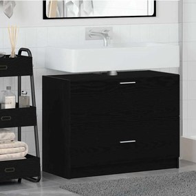 vidaXL Ντουλάπα Νιπτήρα Μαύρη Δρύς 78x37x59 εκ Επεξεργασμένο Ξύλο