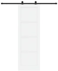 vidaXL Σετ Συρόμενης Πόρτας Λευκό και μαύρο 78 x 232 cm