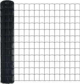 vidaXL Φράχτης Εuro Γκρι 1 x 25 m Σίδηρος με επικάλυψη PVC