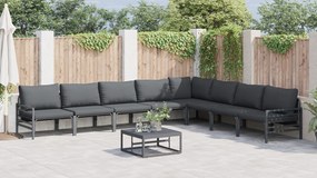 vidaXL Σετ Καναπέ Κήπου 9 pcs Ανθρακί Ατσάλι