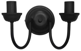 Φωτιστικό Τοίχου - Απλίκα 01-0368 S-11/Ap 2/E27 17,5x23,5x15,5cm Black Heronia Metal