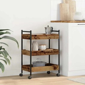vidaXL Καρότσι Κουζίνας Παλαιό ξύλο 50 x 30 x 70 εκ.