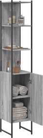 vidaXL Ντουλάπι Μπάνιου Γκρι Sonoma 33x33x185,5 εκ. Επεξεργασμένο Ξύλο