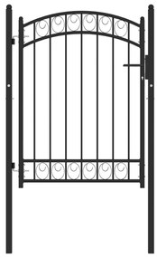 vidaXL Καγκελόπορτα με Αψιδωτή Κορυφή Μαύρη 100 x 125 εκ. από Ατσάλι