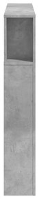 vidaXL Κεφαλάρι Κρεβατιού με LED Γκρι Σκυροδέματος 120x18,5x103,5 εκ