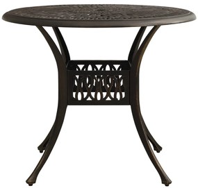 vidaXL Τραπέζι Κήπου Μπρονζέ 90 x 90 x 74 εκ. από Χυτό Αλουμίνιο