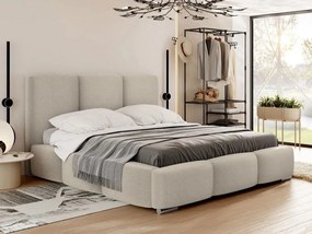 Επενδυμένο κρεβάτι Olweria-Krem-140 x 200