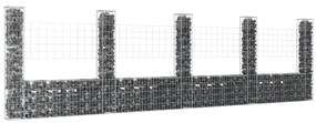 vidaXL Συρματοκιβώτιο σε U Σχήμα με 5 Στύλους 500x20x150 εκ Σιδερένιο